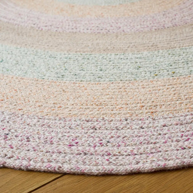 Safavieh Braided 5'-0" x 5'-0" Rug in Pink / Sage