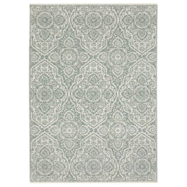 Oriental Weavers Sphinx ECHO ECH02 Green Floral Rugs - main flat
