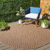 Safavieh Sisal All-Weather 6'-7" x 6'-7" Rug in Natural / Grey