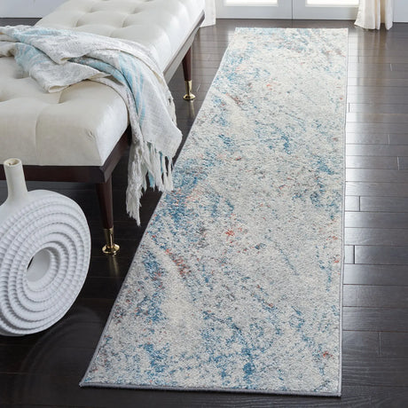 Safavieh Tulum 2'-0" x 11'-0" Rug in Ivory / Blue