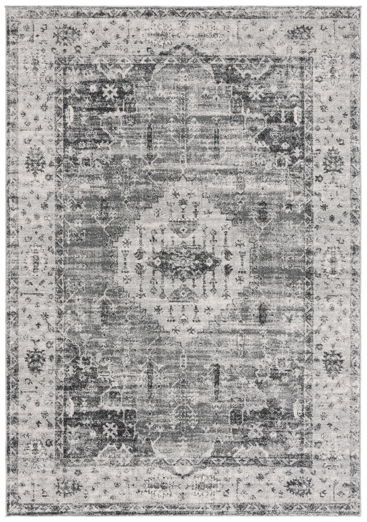 Safavieh Vintage Tabriz 4'-0" x 6'-0" Rug in Grey / Charcoal