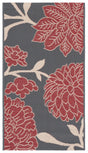 Safavieh Courtyard 2'-0" x 3'-7" Rug in Anthracite / Red