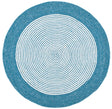 Safavieh Braided 3'-0" x 3'-0" Rug in Teal / Ivory