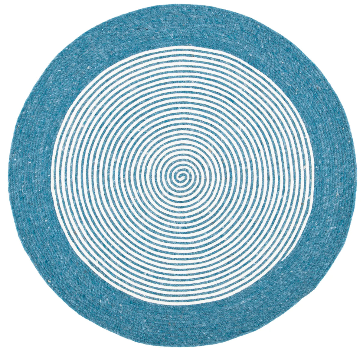 Safavieh Braided 3'-0" x 3'-0" Rug in Teal / Ivory