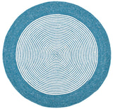 Safavieh Braided 3'-0" x 3'-0" Rug in Teal / Ivory