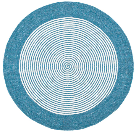 Safavieh Braided 3'-0" x 3'-0" Rug in Teal / Ivory