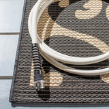 Safavieh Courtyard 4'-0" x 5'-7" Rug in Black / Sand