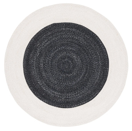 Safavieh Braided 5'-0" x 5'-0" Rug in Black / Ivory