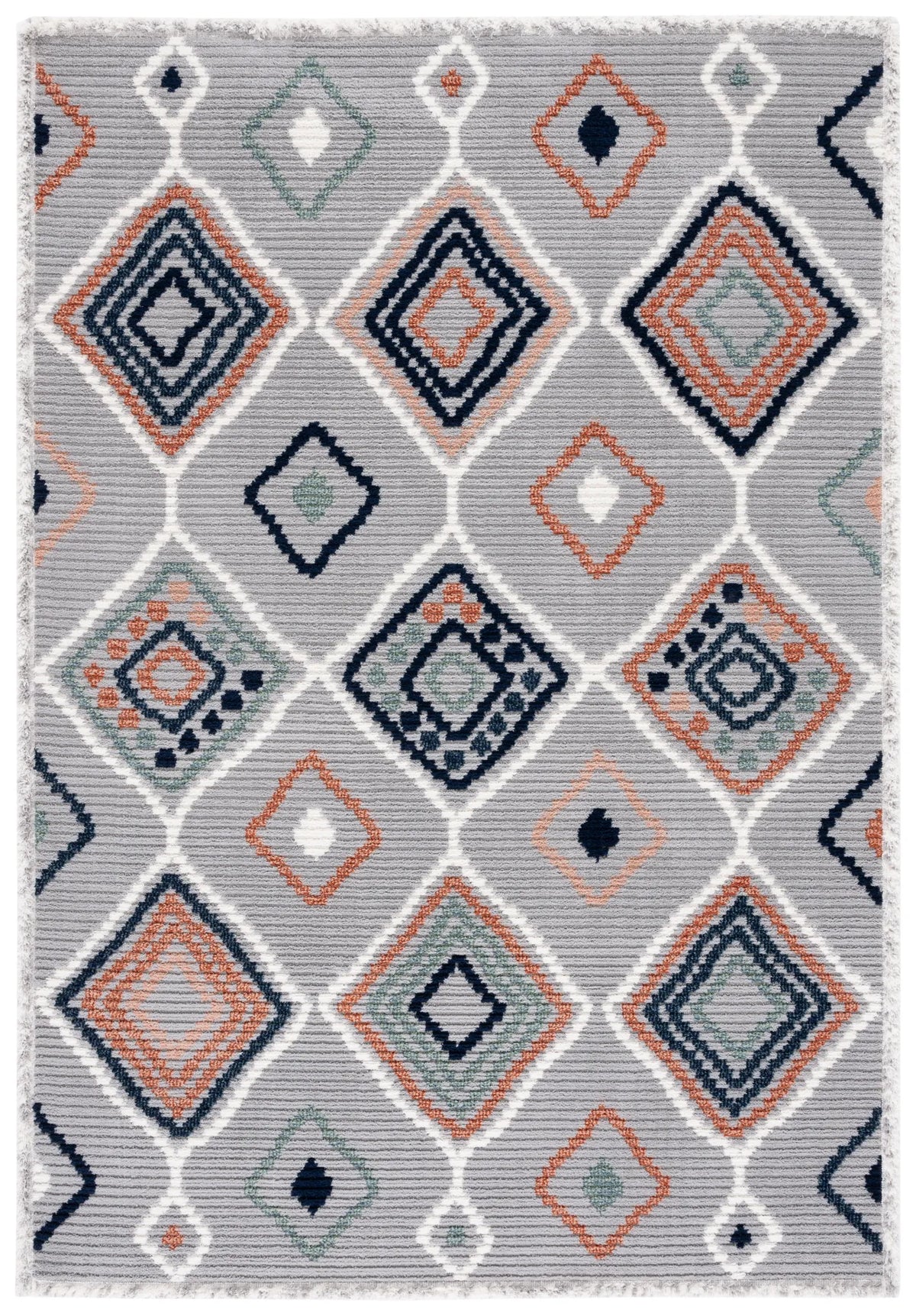 Safavieh Marrakesh 4'-0" x 6'-0" Rug in Grey / Blue Rust