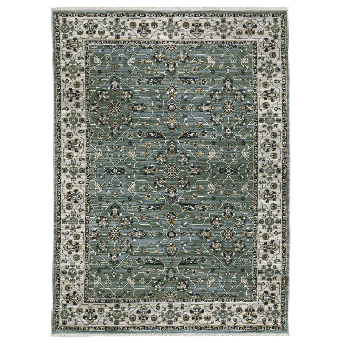 Oriental Weavers Sphinx KEIRA KEI07 Blue Floral Rugs - main flat