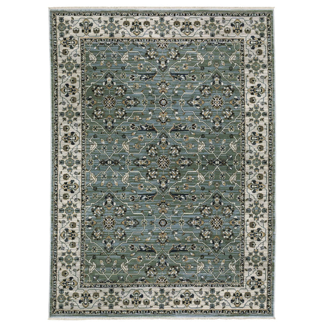 Oriental Weavers Sphinx KEIRA KEI07 Blue Floral Rugs - main flat