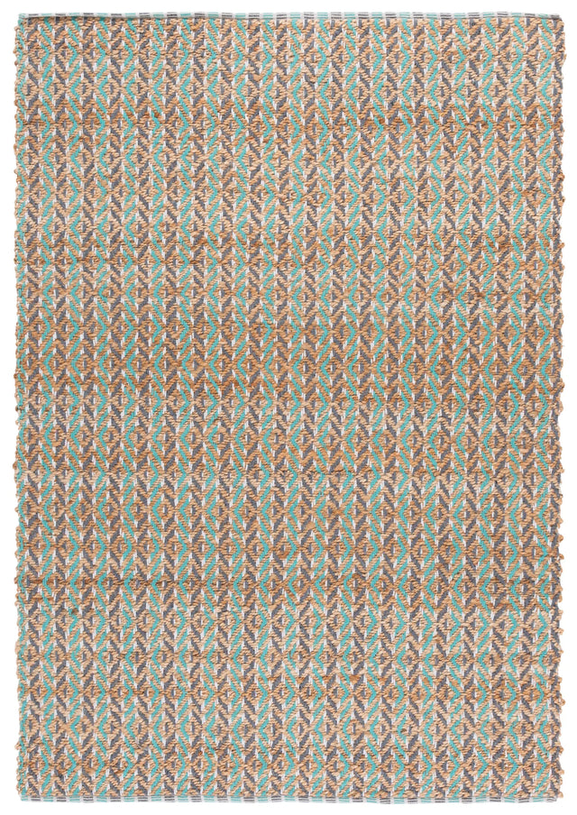 Safavieh Natural Fiber 4'-0" x 6'-0" Rug in Natural / Teal