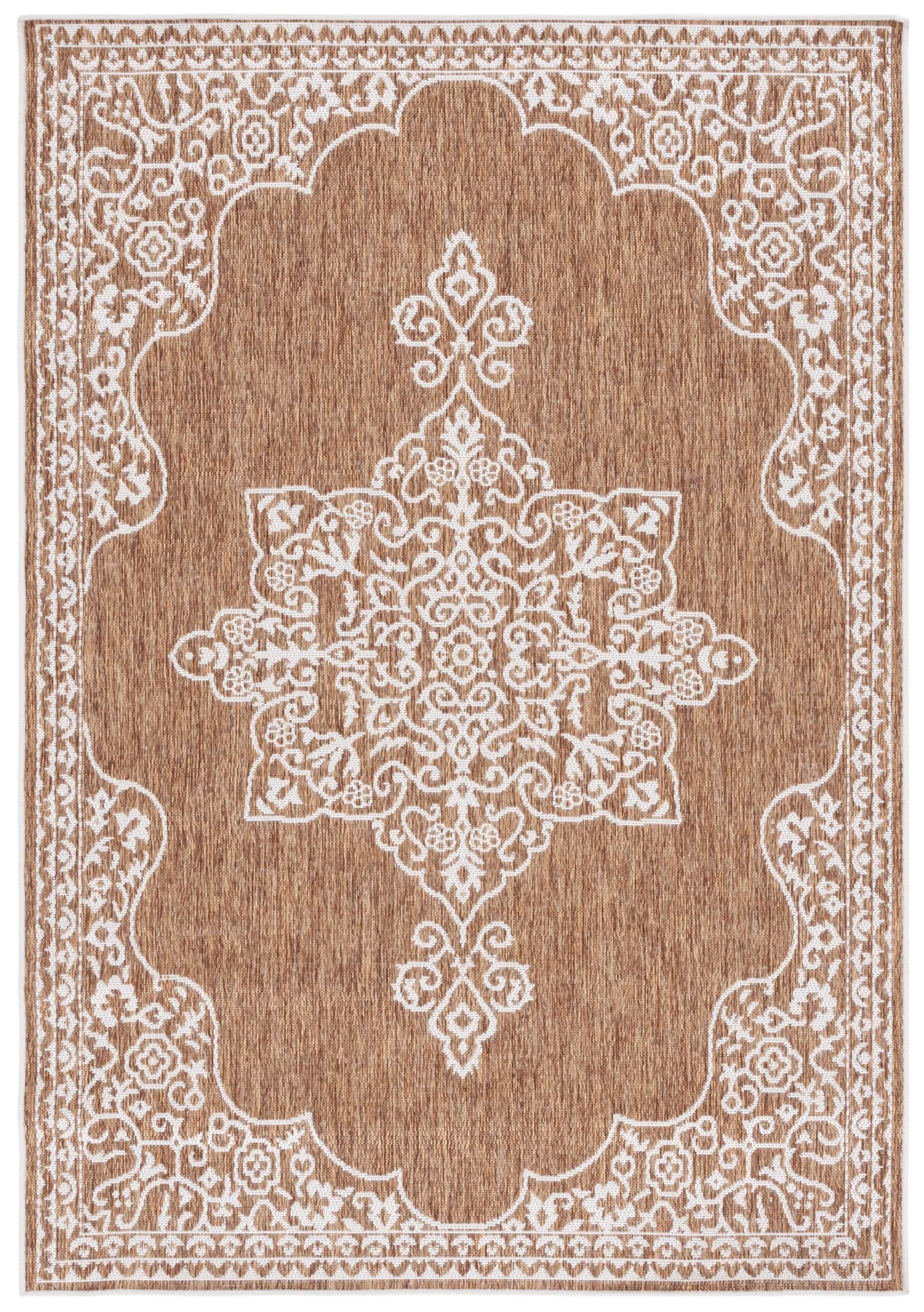 Safavieh Beach House 4'-0" x 6'-0" Rug in Brown / Ivory