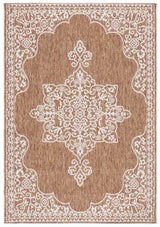 Safavieh Beach House 4'-0" x 6'-0" Rug in Brown / Ivory