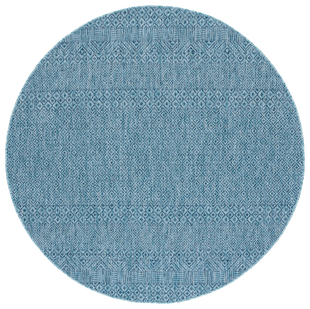 Safavieh Courtyard 6'-7" x 6'-7" Rug in Aqua / Navy