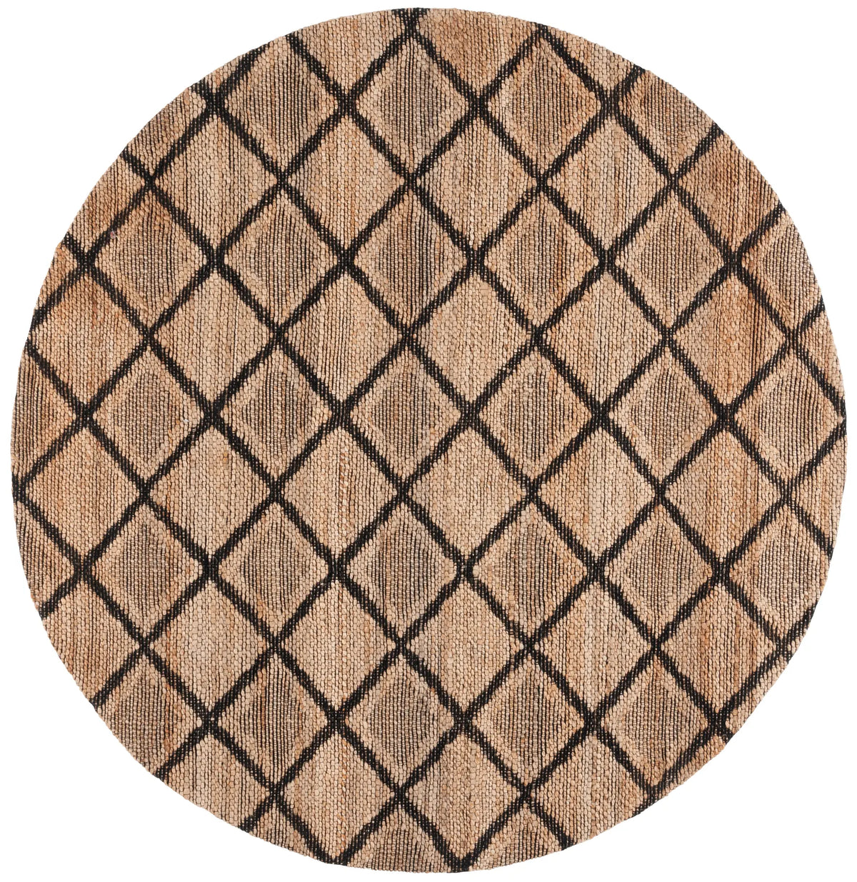 Safavieh Natural Fiber 7'-0" x 7'-0" Rug in Natural / Black
