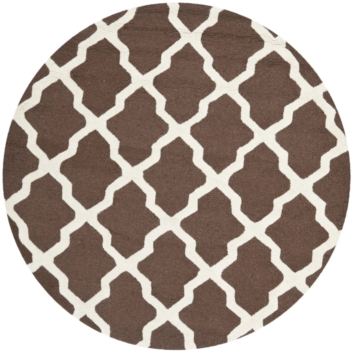 Safavieh Cambridge 6'-0" x 6'-0" Rug in Dark Brown / Ivory