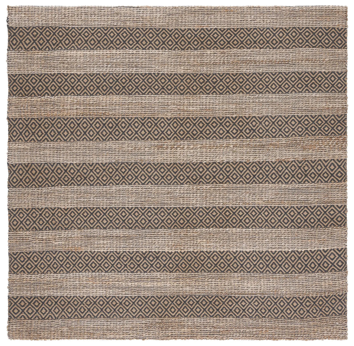 Safavieh Natural Fiber 6'-6" x 6'-6" Rug in Charcoal / Natural