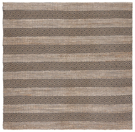 Safavieh Natural Fiber 6'-6" x 6'-6" Rug in Charcoal / Natural