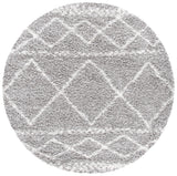 Safavieh Pro Lux Shag 400 6'-7" x 6'-7" Rug in Grey / Ivory