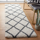Safavieh Hudson Shag 2'-3" x 8'-0" Rug in Ivory / Dark Grey