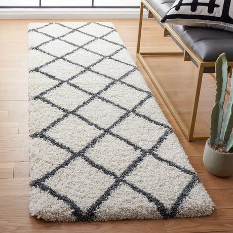 Safavieh Hudson Shag 2'-3" x 8'-0" Rug in Ivory / Dark Grey