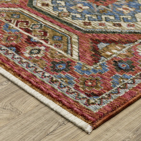 Oriental Weavers Sphinx HASTINGS HA05R Pink Geometric Rugs - corner detail