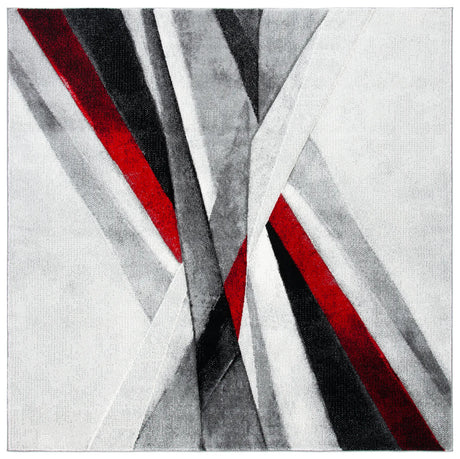 Safavieh Hollywood 6'-7" x 6'-7" Rug in Grey / Red