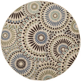 Safavieh Veranda 5'-3" x 5'-3" Rug in Cream / Blue