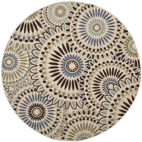 Safavieh Veranda 5'-3" x 5'-3" Rug in Cream / Blue