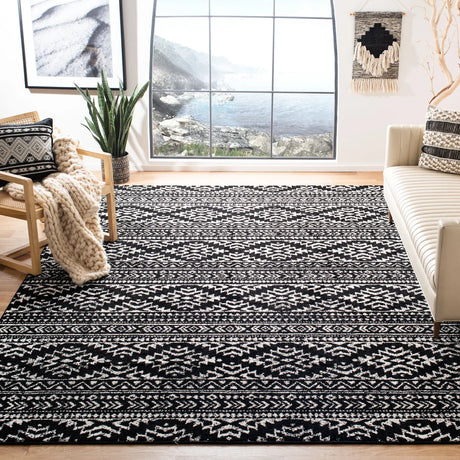 Safavieh Tulum 10'-0" x 13'-0" Rug in Black / Ivory