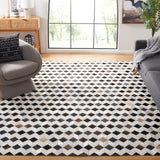 Safavieh Studio Leather 6'-0" x 9'-0" Rug in Beige / Black