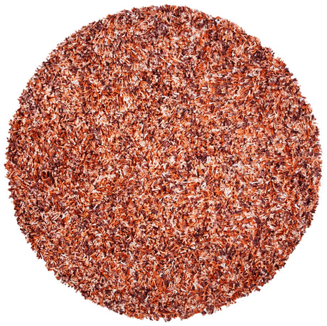 Safavieh Rio Shag 6'-0" x 6'-0" Rug in Rust / Ivory