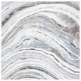 Safavieh Cyrus Shag 6'-7" x 6'-7" Rug in Ivory / Grey