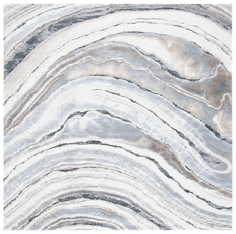 Safavieh Cyrus Shag 6'-7" x 6'-7" Rug in Ivory / Grey