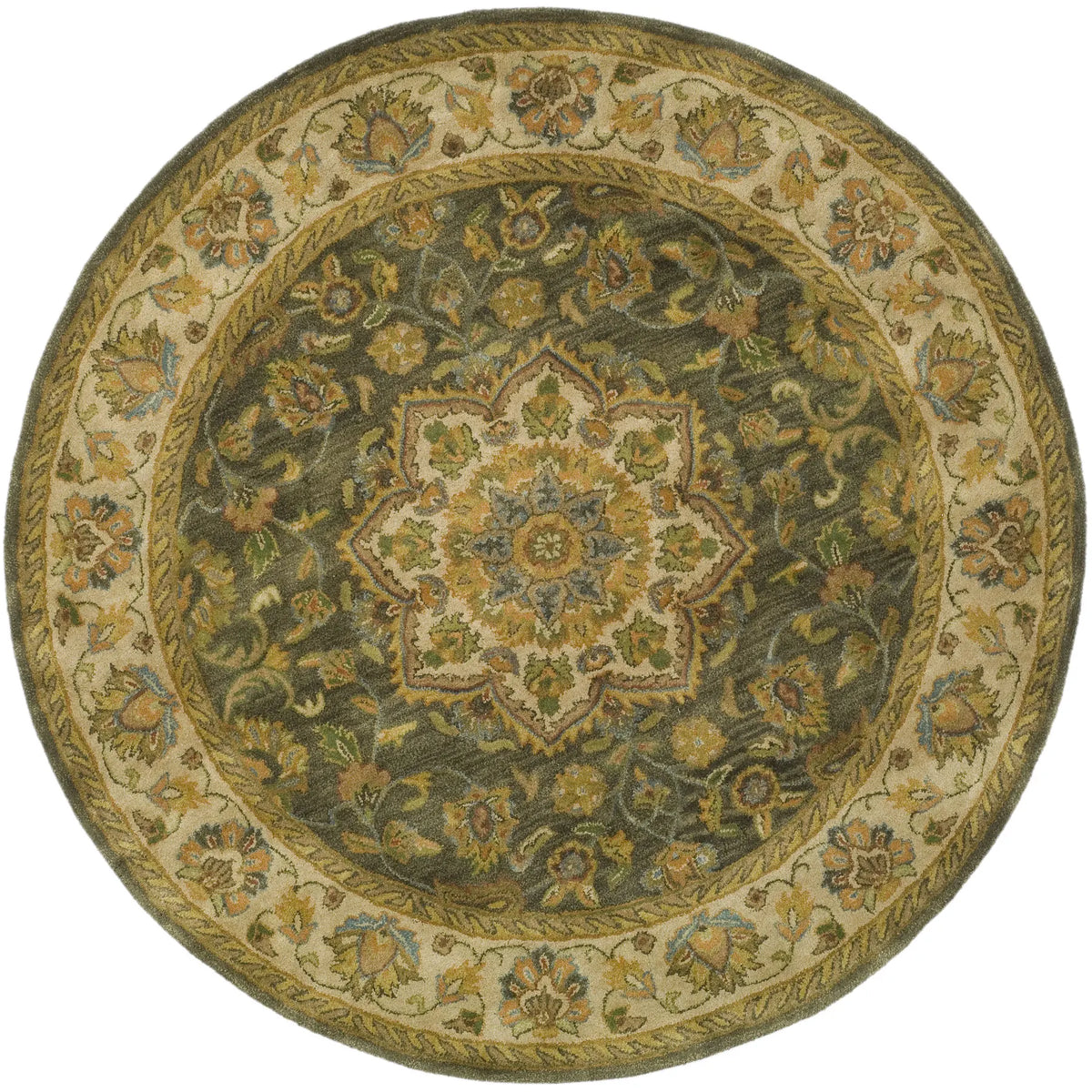 Safavieh Heritage 6'-0" x 6'-0" Rug in Green / Taupe
