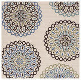 Safavieh Veranda 6'-7" x 6'-7" Rug in Cream / Blue