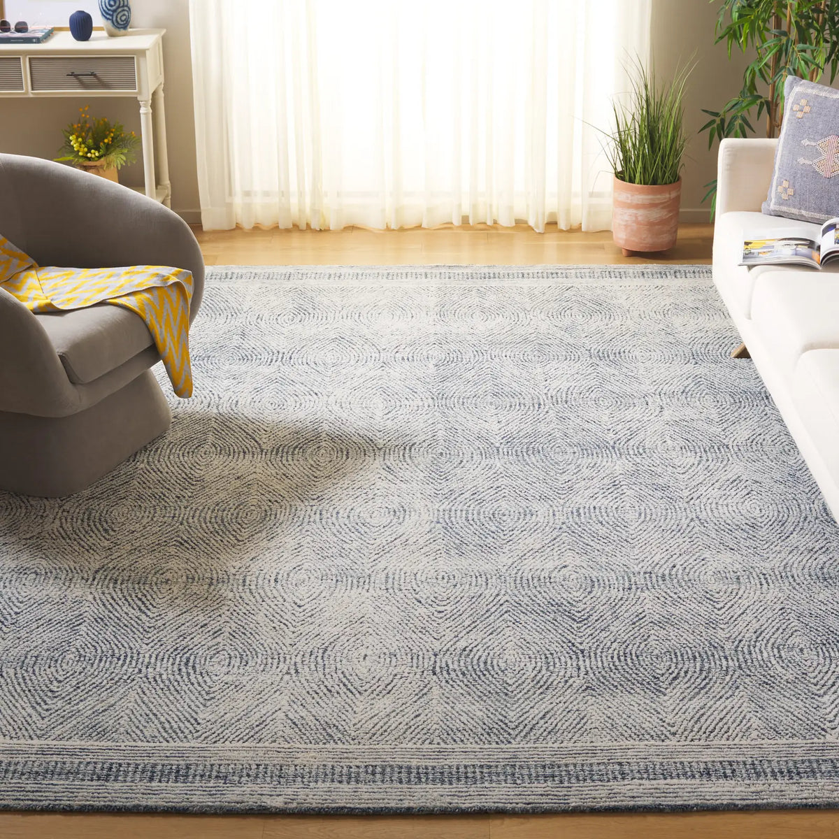 Safavieh Abstract 10'-0" x 14'-0" Rug in Ivory / Navy