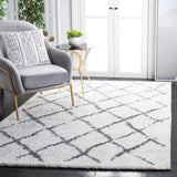 Safavieh Berber Shag 4'-5" x 6'-5" Rug in Cream / Light Grey