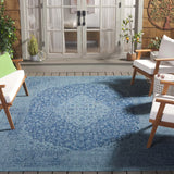 Safavieh Courtyard 6'-7" x 9'-6" Rug in Navy / Aqua