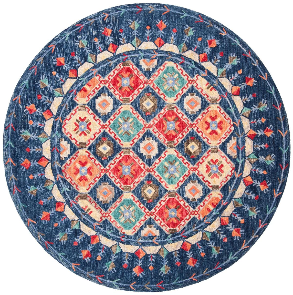 Safavieh Aspen 5'-0" x 5'-0" Rug in Navy / Orange