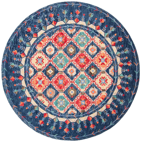 Safavieh Aspen 5'-0" x 5'-0" Rug in Navy / Orange