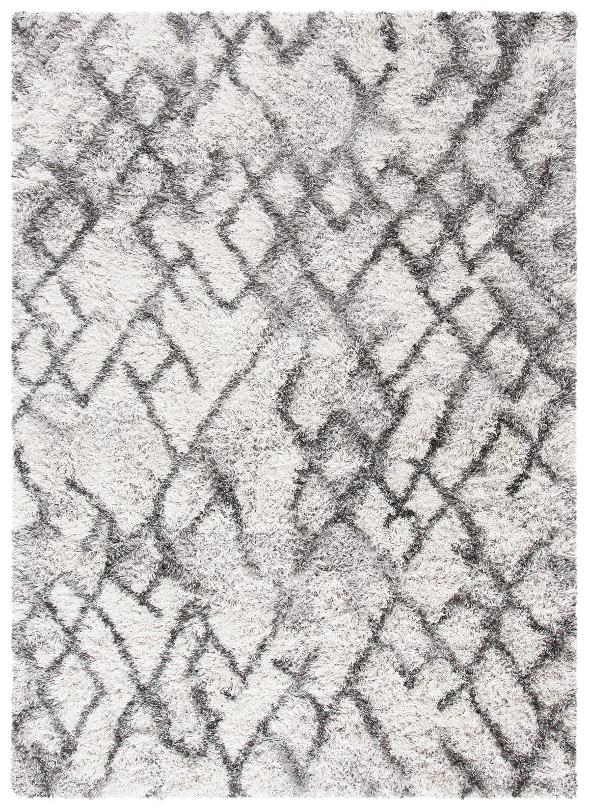 Safavieh Horizon Shag 800 4'-0" x 6'-0" Rug in Grey / Ivory