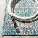 Safavieh Courtyard 4'-0" x 5'-7" Rug in Aqua / Grey