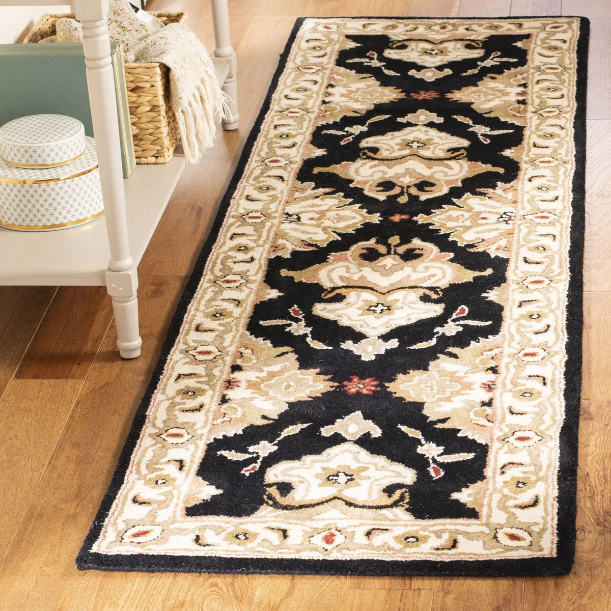 Safavieh Heritage 2'-3" x 10'-0" Rug in Black / Ivory