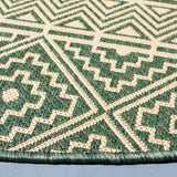 Safavieh Courtyard 6'-7" x 6'-7" Rug in Dark Green / Beige