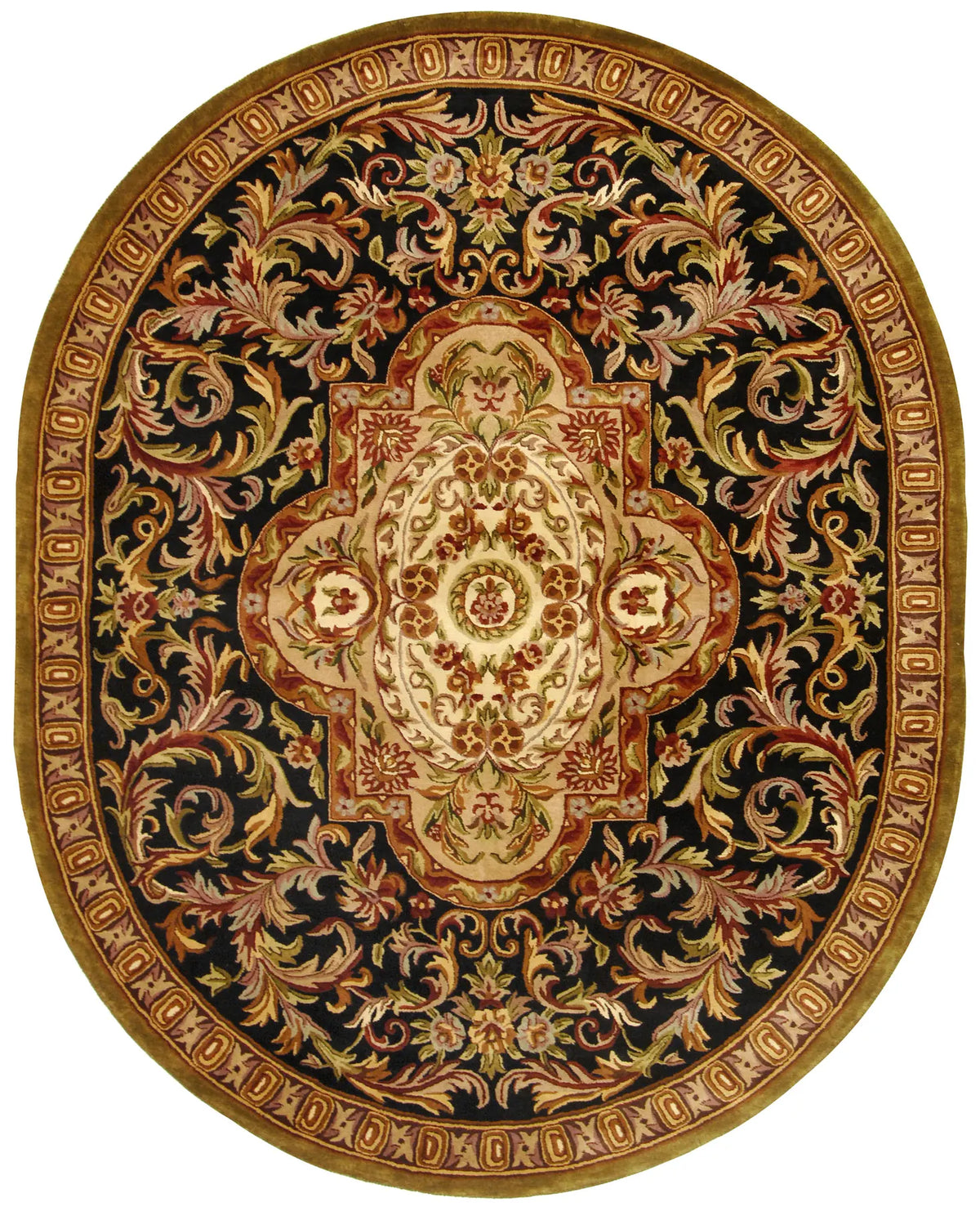 Safavieh Classic 7'-6" x 9'-6" Rug in Black / Beige