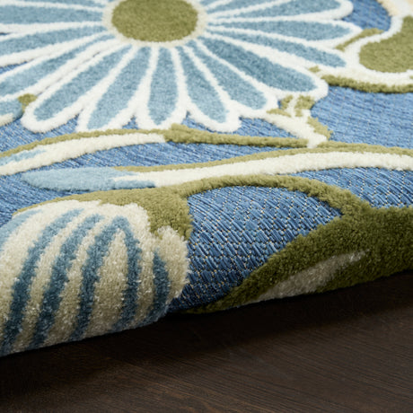Nourison Aloha ALH33 Machine Made Blue, Sage Rug