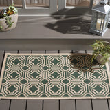 Safavieh Courtyard 2'-0" x 3'-7" Rug in Dark Green / Beige