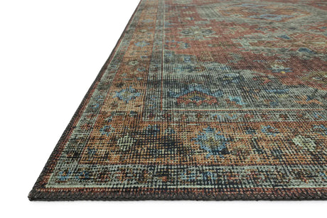 Loloi Skye Sky-07 Terracotta/Sky Rugs - rug corner
